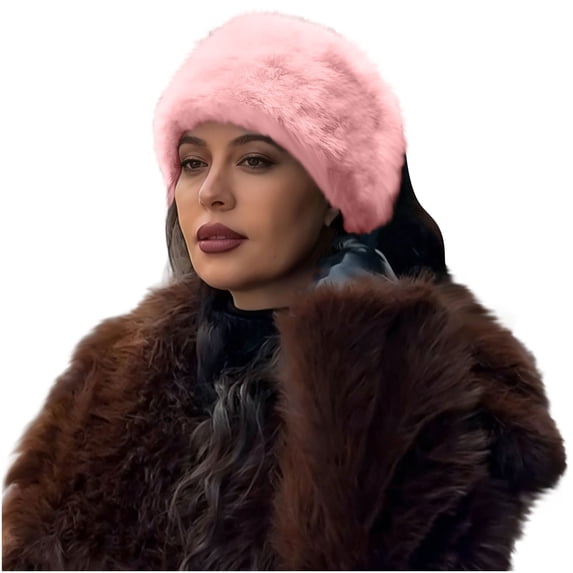 Jdpcnfd Womens Faux Fur Wide Stretch Headband Comfort Solid Color Head ...