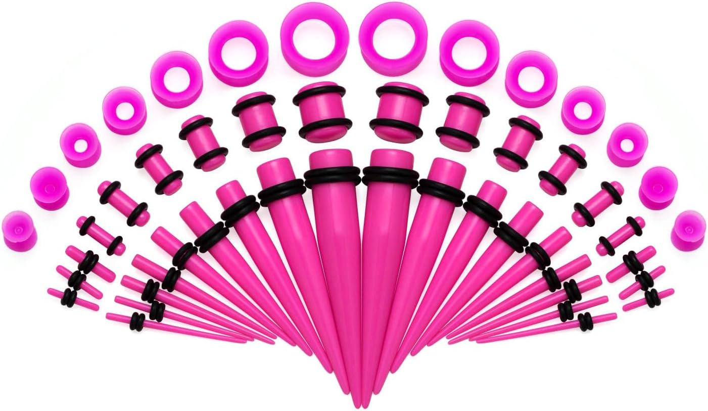 Jdxn Acrylic Ear Stretching Kit Cone Plug Silicone Tunnel Gauge