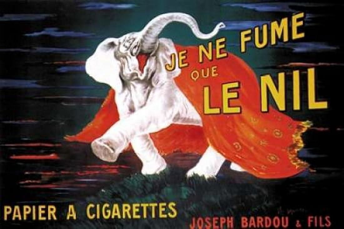 Je Ne Fume Que Le Nil Canvas Art - Vintage Elephant (24 x 36)
