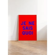 Je Ne Sais Quoi Print, Minimalist French Saying Poster Vintage Style Wall Decor, Poster Only