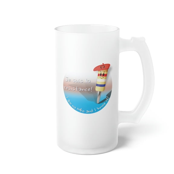 Je Suis La Resistance Dishwasher Safe Frosted Glass Beer Mug