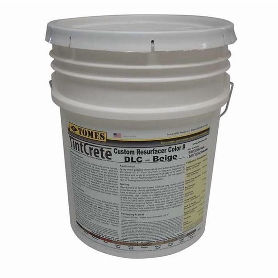 Je Tomes Concrete Resurfacer, Pail, Almond, TintCrete GRA-DLC-21