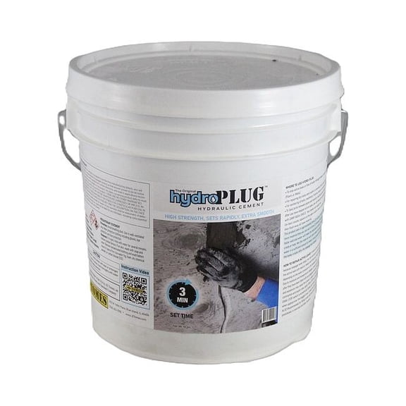 Je Tomes Hydraulic Cement, Pail, Gray, Hydroplug C120