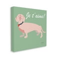thumbnail image 1 of Je t'aime! French Phrase with Pink Dachshund Animals & Insects Gallery-Wrapped Canvas Print Wall Art, 17x17, 1 of 6