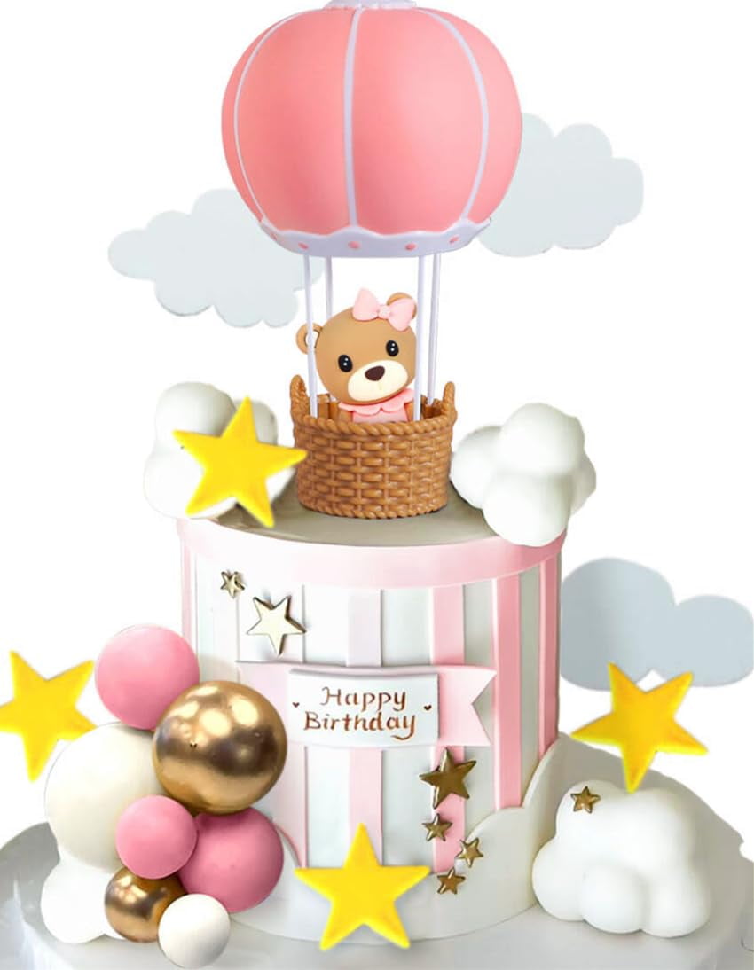 JeVenis Pink BearTRDN Cake Decoration Baby Bear Baby Shower Cake Topper ...