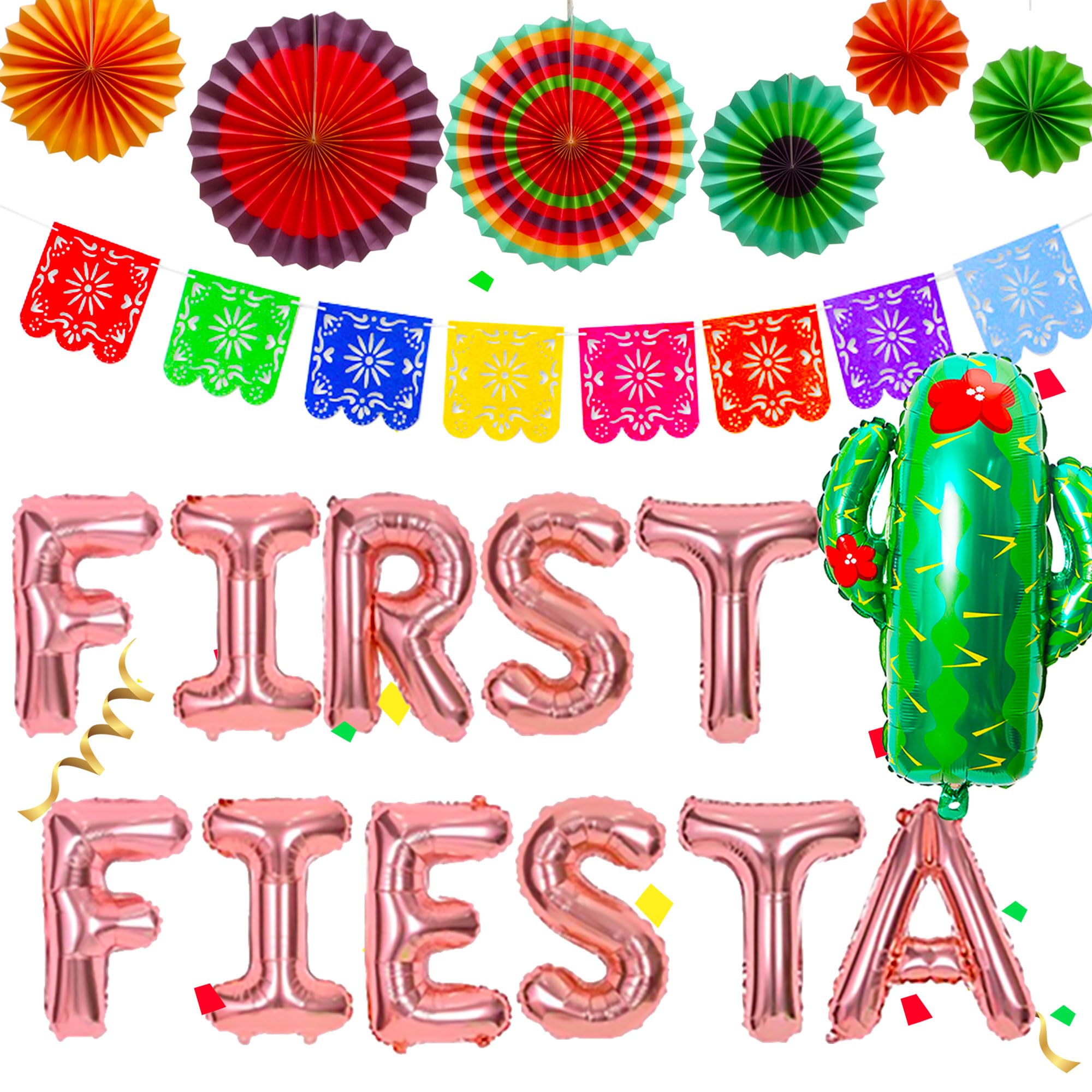 JeVenis Rose Gold First SSF20 Fiesta Birthday Decoration First Fiesta ...