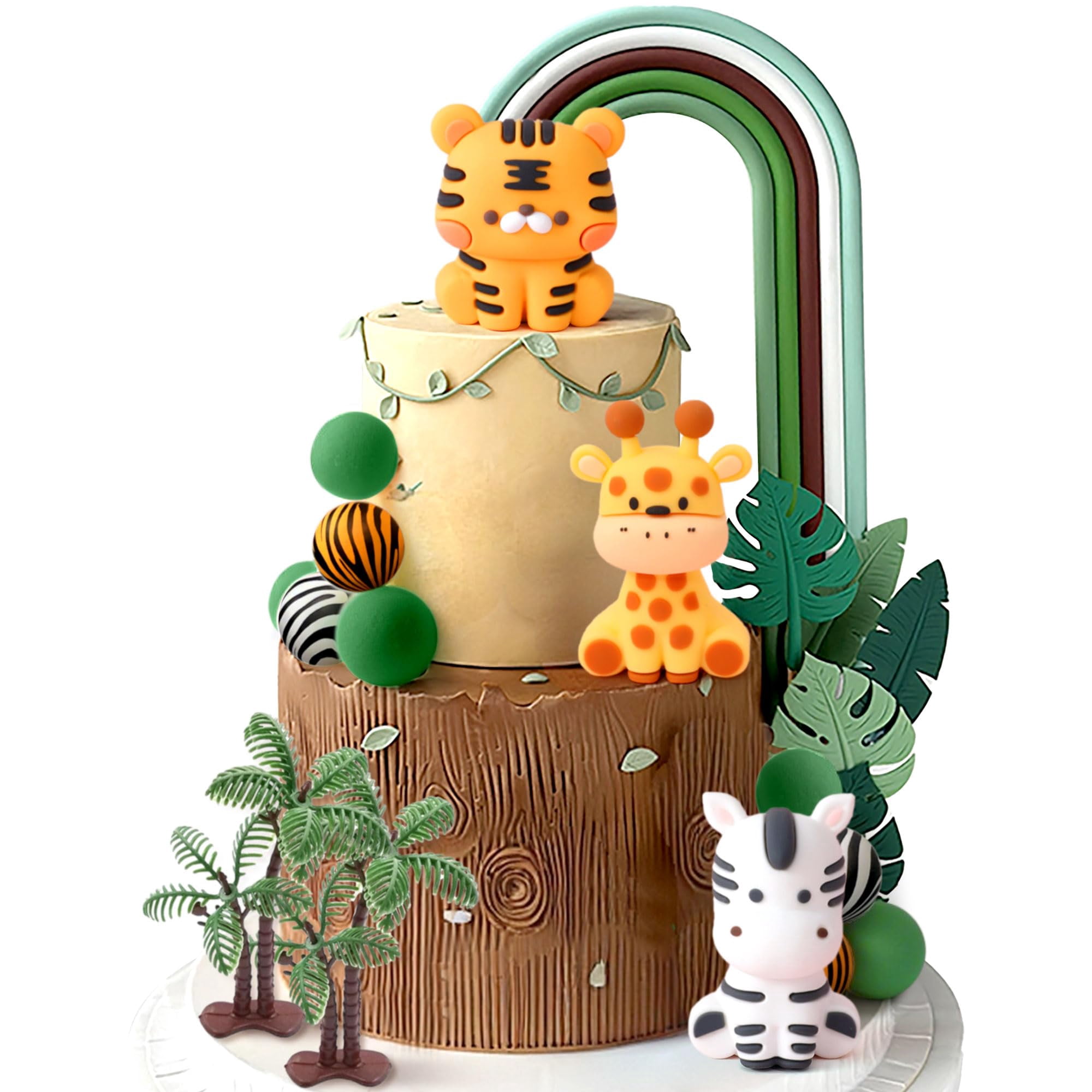 JeVenis Leeuw verjaardagsdecoraties, taarttopper, wilde dierentaartdecoraties, safari, jungle, babyshower, decoraties