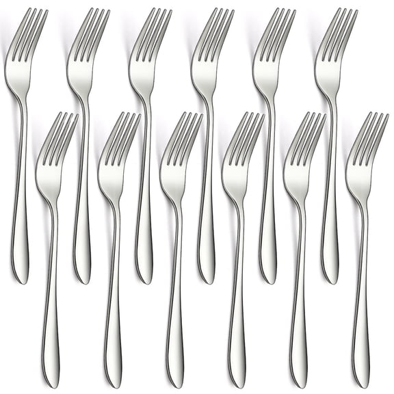 Jeaker Dinner Forks Set of 12, Jeaker Stainless Steel Table Fork Set, Fork Silverware for Home, Restaurant, Events