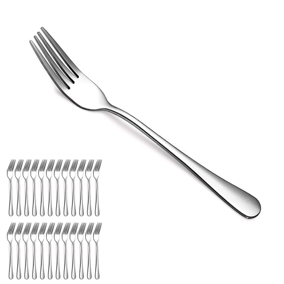 Jeaker Silver Dinner Fork Set 24 Pieces,Stainless Steel Silverware Table Fork Set ,Dishwasher Safe