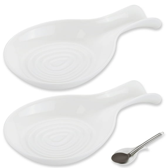 Jeaker Spoon Rest for Stove Top Set of 2, Jeaker Plastic Spoons Holder for Counter Top, Utensil Holder Dishwasher Safe