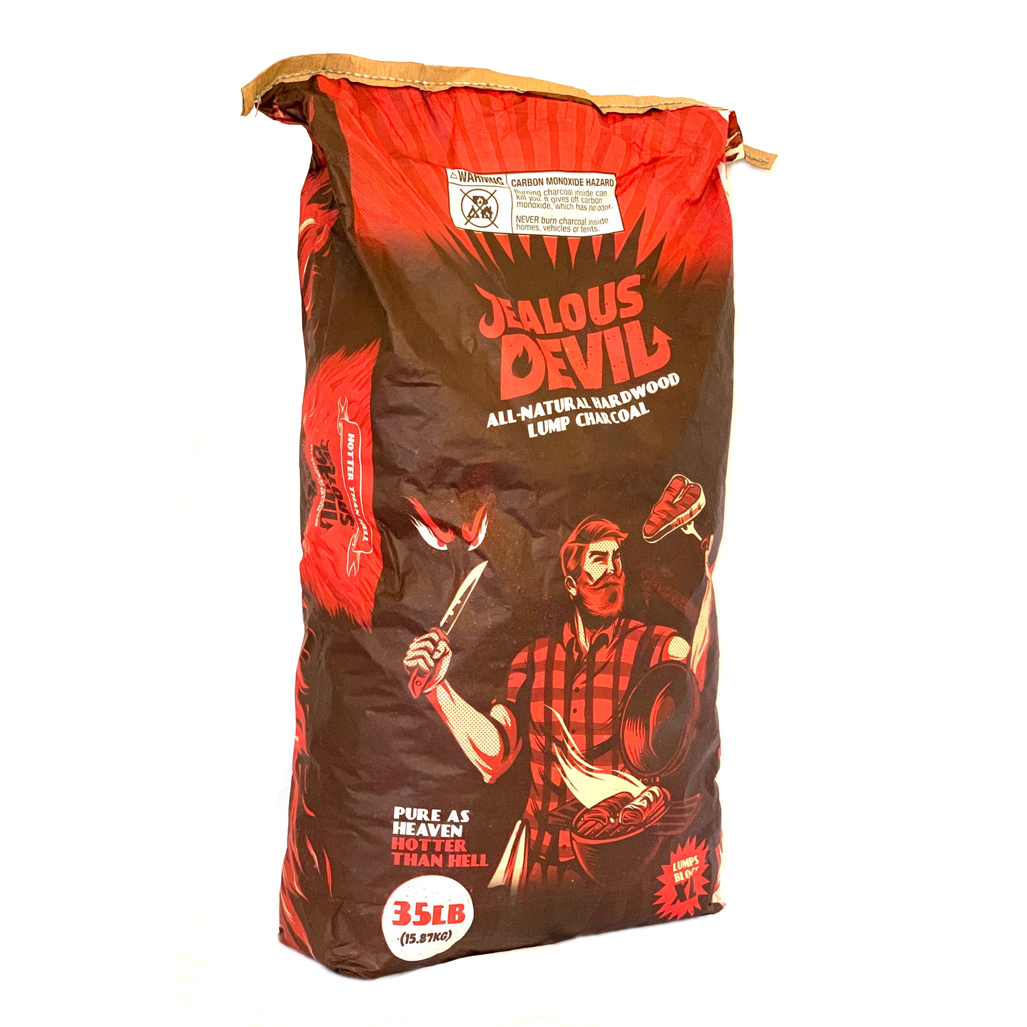 Jealous Devil All Natural Hardwood Wood Lump Grill Charcoal, 35 Pound ...