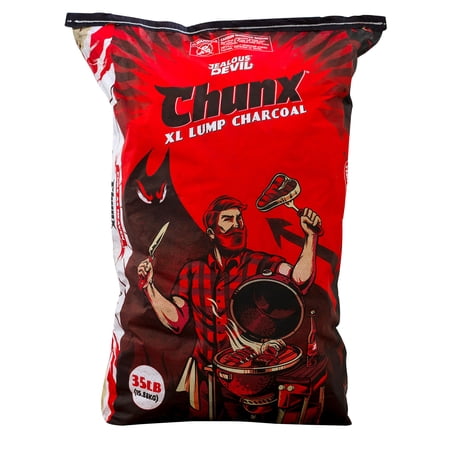 Jealous Devil 35 lb Chunx XL Lump Charcoal, 100% All Natural BBQ Grill & Smoker Hardwood