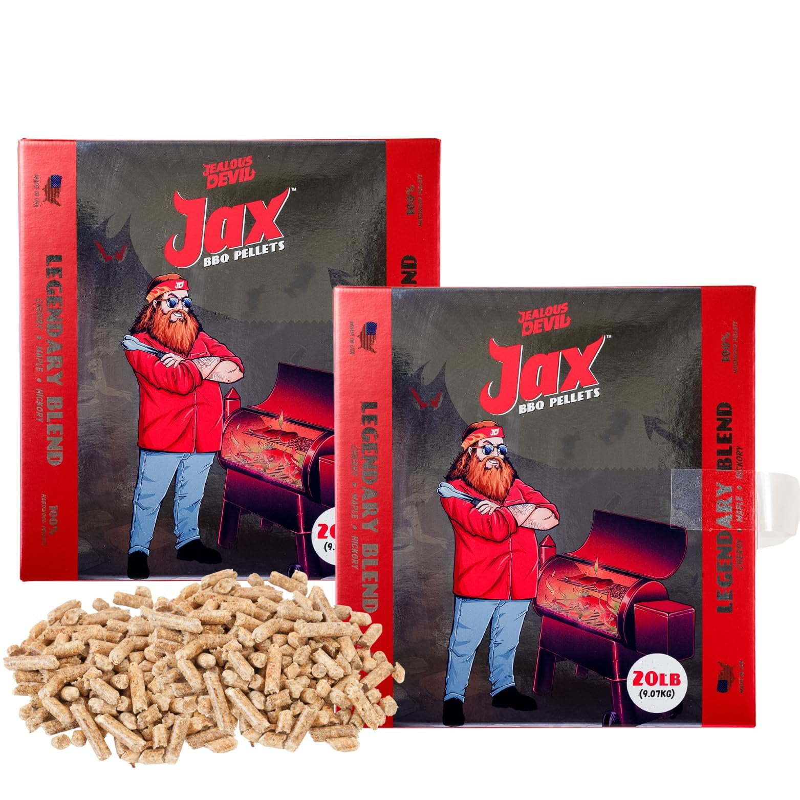 Jealous Devil Jax 2pk Legendary Blend BBQ Pellets Cherry Maple