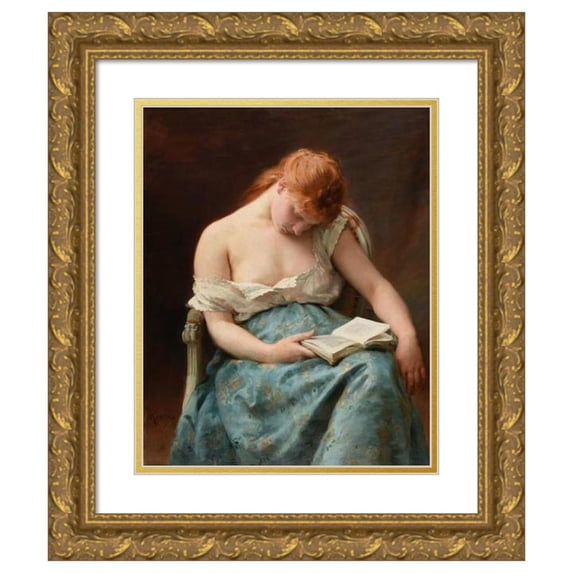 Jean André Rixens 20x24 Gold Ornate Framed and Double Matted Museum Art Print Titled - Sleeping (1889)