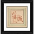 thumbnail image 1 of Jean-Antoine Watteau 12x12 Black Ornate Wood Framed Double Matted Museum Art Print Titled: Two&nbsp;Recruits (ca.&nbsp;1715), 1 of 5