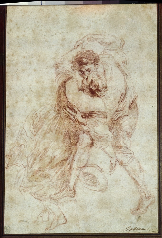 Jean Antoine Watteau (1684-1721) French School Canvas Art -  (18 x 24)