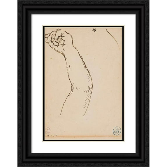 Jean Auguste Dominique Ingres 14x18 Black Ornate Wood Framed Double Matted Museum Art Print Titled - Arm Study