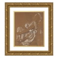 thumbnail image 1 of Jean Auguste Dominique Ingres 15x17 Gold Ornate Wood Frame and Double Matted Museum Art Print Titled - Study for the Figure of the Iliad in ‘The Apotheosis of Homer’ (ca. 1827), 1 of 4