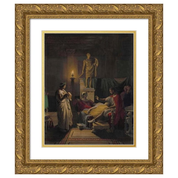 Jean Auguste Dominique Ingres 20x24 Gold Ornate Framed and Double Matted Museum Art Print Titled - Virgil Reading from the Aeneid (1864)