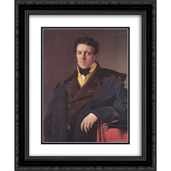 Jean Auguste Dominique Ingres 2x Matted 20x24 Black Ornate Framed Art Print 'Charles-Marie-Jean-Baptiste Marcotte (Marcotte d'Argenteuil)'