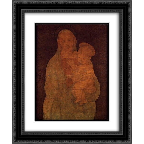 Jean Auguste Dominique Ingres 2x Matted 20x24 Black Ornate Framed Art Print 'The Madonna of the Grand Duke'