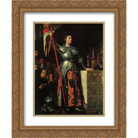 Jean Auguste Dominique Ingres 2x Matted 20x24 Gold Ornate Framed Art Print 'Joan of Arc on Corronation of Charles VII in the Cathedral of Reims'