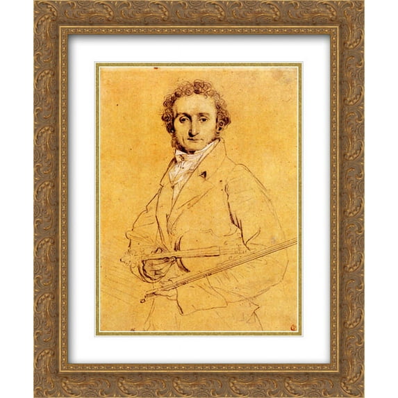 Jean Auguste Dominique Ingres 2x Matted 20x24 Gold Ornate Framed Art Print 'Niccolo Paganini'