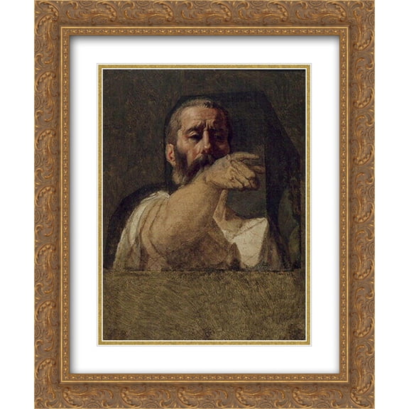 Jean Auguste Dominique Ingres 2x Matted 20x24 Gold Ornate Framed Art Print 'Study for the centurion of the Martyrdom of Saint Symphorien'