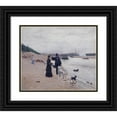 thumbnail image 1 of Jean Béraud 14x12 Black Ornate Wood Framed Double Matted Museum Art Print Titled: The Banks of the Seine (1880), 1 of 5