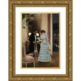 thumbnail image 1 of Jean Béraud 18x24 Gold Ornate Framed and Double Matted Museum Art Print Titled - The Conversation, 1 of 4