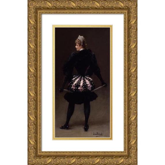 Jean Béraud 9x14 Gold Ornate Wood Frame and Double Matted Museum Art Print Titled - Harlequine (1890)