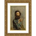 thumbnail image 1 of Jean-Baptiste-Camille Corot 13x18 Gold Ornate Wood Frame and Double Matted Museum Art Print Titled - Head of a Bearded Man, 1 of 4