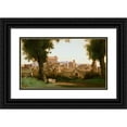 thumbnail image 1 of Jean-Baptiste-Camille Corot 14x10 Black Ornate Wood Framed Double Matted Museum Art Print Titled: View from the Farnese Gardens, Rome, 1 of 5