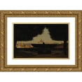 thumbnail image 1 of Jean-Baptiste-Camille Corot 14x10 Gold Ornate Wood Frame and Double Matted Museum Art Print Titled - The Basin of the Villa Medici (After 1845), 1 of 4