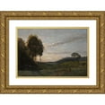 thumbnail image 1 of Jean-Baptiste-Camille Corot 14x11 Gold Ornate Wood Frame and Double Matted Museum Art Print Titled - Personalist in a Landscape, 1 of 4