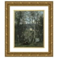 thumbnail image 1 of Jean-Baptiste-Camille Corot 15x18 Gold Ornate Wood Frame and Double Matted Museum Art Print Titled - A Woman Gathering Faggots at Ville-D’Avray (ca. 1871-74), 1 of 4