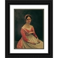 thumbnail image 1 of Jean-Baptiste-Camille Corot 19x24 Black Ornate Framed Double Matted Museum Art Print Titled: Madame Legois (1840-1845), 1 of 5