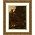 thumbnail image 1 of Jean-Baptiste-Camille Corot 19x24 Gold Ornate Framed and Double Matted Museum Art Print Titled - Diane in Bath, 1 of 4