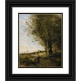 thumbnail image 1 of Jean-Baptiste-Camille Corot 20x24 Black Ornate Framed Double Matted Museum Art Print Titled: The Wood Collectors, 1 of 5