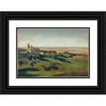 thumbnail image 1 of Jean-Baptiste-Camille Corot 24x18 Black Ornate Framed Double Matted Museum Art Print Titled: View of Marino in the Alban Mountains in the Early Morning (1826 - 1827), 1 of 5