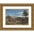 thumbnail image 1 of Jean-Baptiste-Camille Corot 24x18 Gold Ornate Framed and Double Matted Museum Art Print Titled - La Cervara, the Roman Campagna (C. 1830-31), 1 of 4