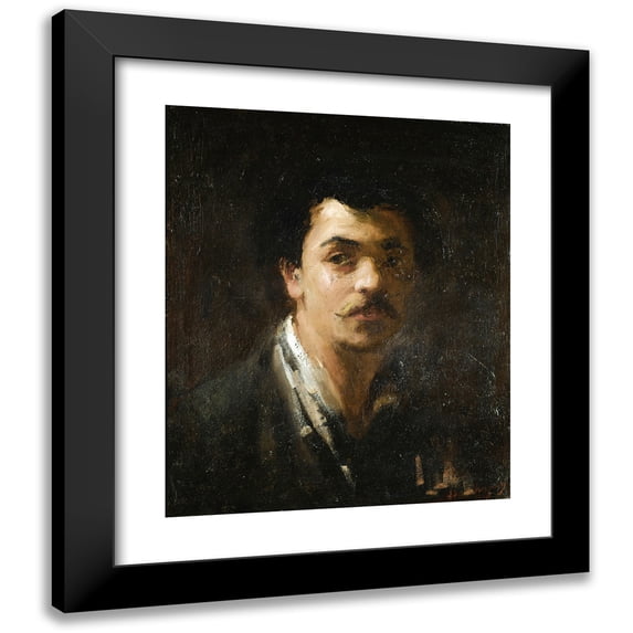 Jean-Baptiste Carpeaux 15x18 Black Modern Framed Museum Art Print Titled - Portrait of the Sculptor Alexandre Falguiere (1861)