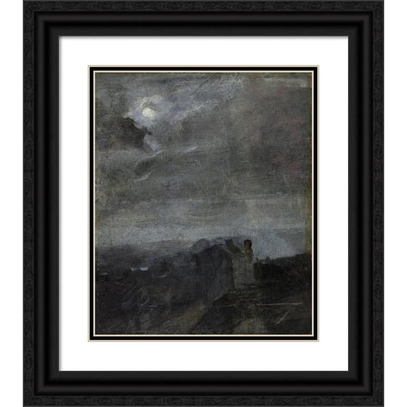 Jean-Baptiste Carpeaux 20x24 Black Ornate Framed Double Matted Museum Art Print Titled: Twilight, Moon Effect (1850-1875)