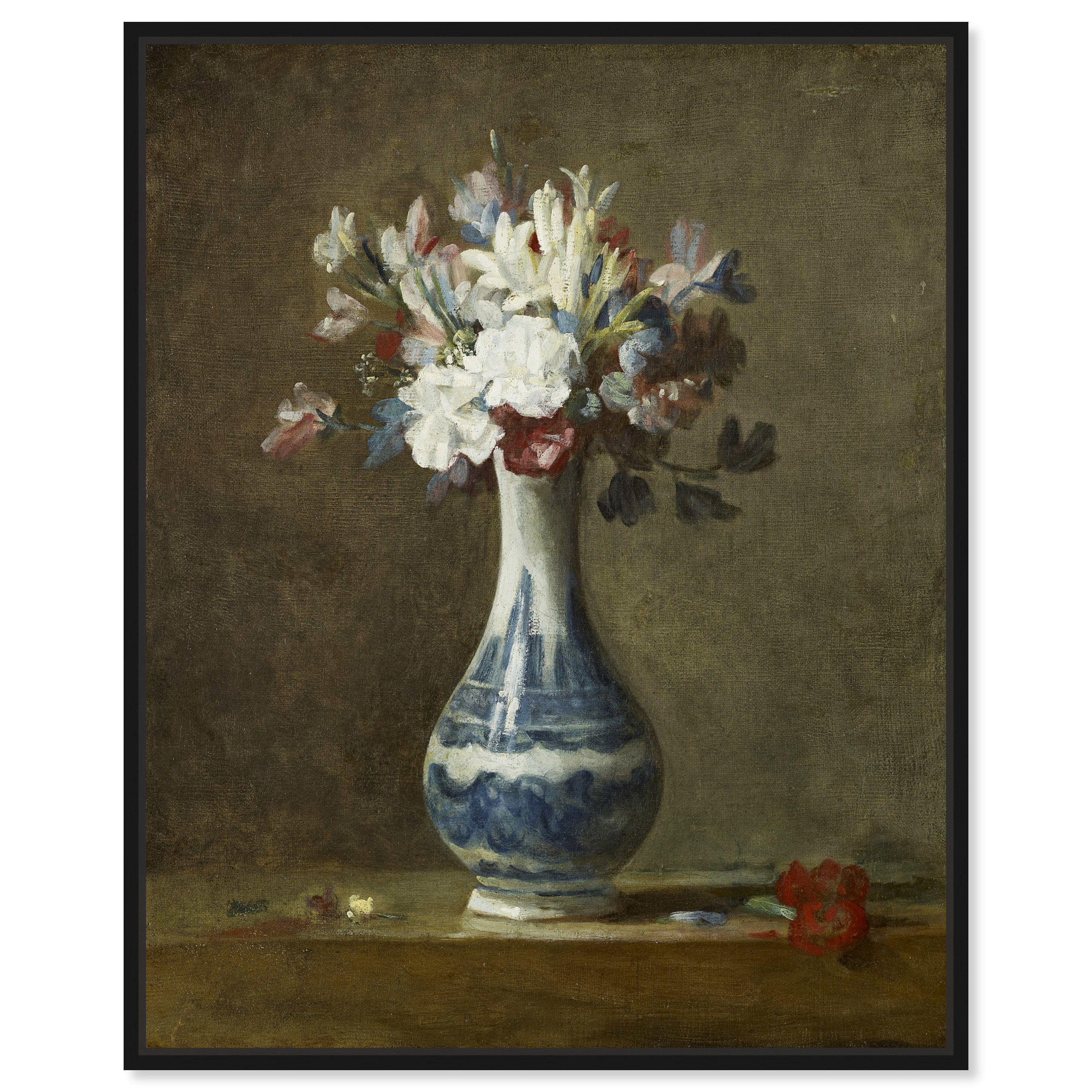 Jean Baptiste ChardinA Vase Of Flowers Canvas Wall Art by Art Remedy