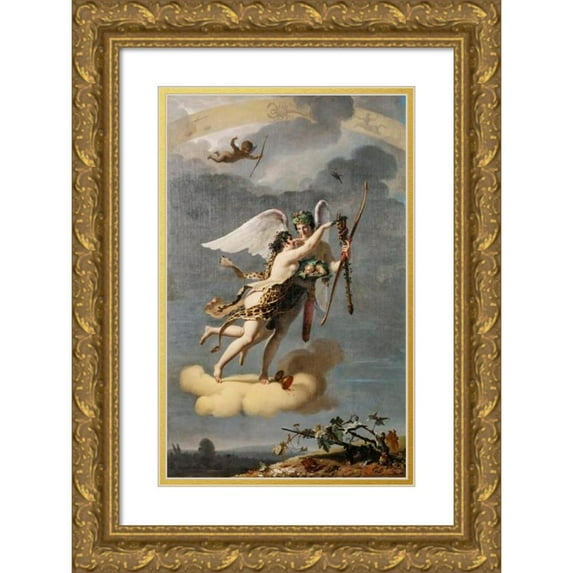 Jean Baptiste Debret 11x14 Gold Ornate Wood Frame and Double Matted Museum Art Print Titled - The Four Seasons-Autumn (1804)