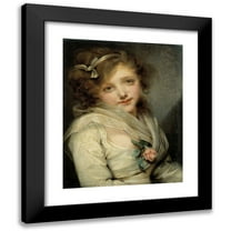 Jean-Baptiste Greuze 12x14 Black Modern Framed Museum Art Print Titled - Young Girl Portrait (1795)