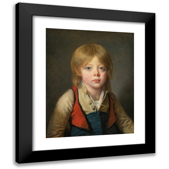 Jean-Baptiste Greuze 12x14 Black Modern Framed Museum Art Print Titled - Young Peasant Boy