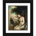 thumbnail image 1 of Jean-Baptiste Greuze 12x14 Black Ornate Wood Framed Double Matted Museum Art Print Titled: Young Girl, 1 of 5