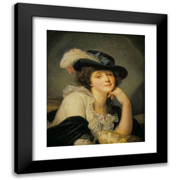 Jean-Baptiste Greuze 15x17 Black Modern Framed Museum Art Print Titled - Portrait of a Woman (C. 1786)