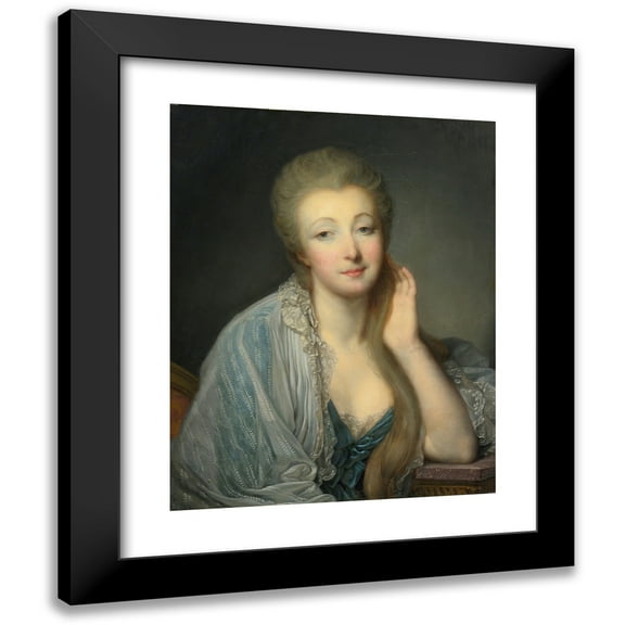 Jean-Baptiste Greuze 20x24 Black Modern Framed Museum Art Print Titled - Portrait of the Comtesse Du Barry